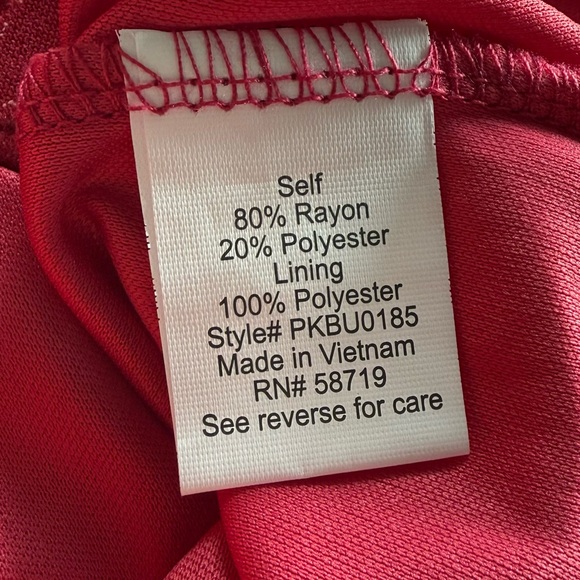 NY Collection Sheer 3/4 Bell Sleeves Overlay Blouse & Cami Red White Size PM NWT - Picture 6 of 6